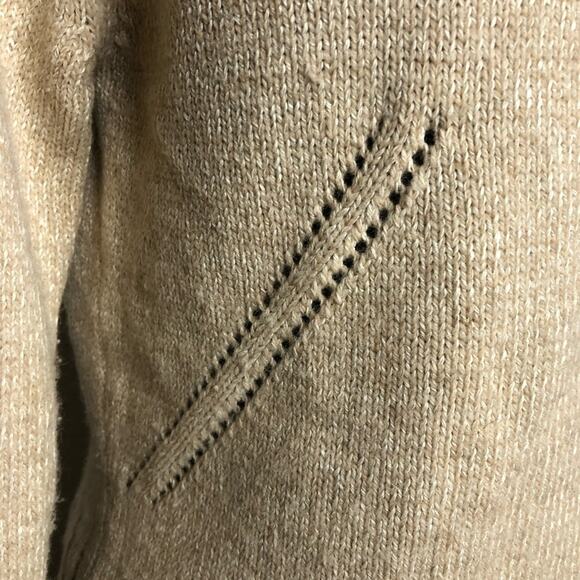 Yansi Fugel tan cream camel wool silk blend turtleneck sweater size Medium - Picture 5 of 16